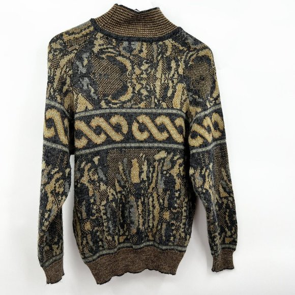 Vintage Partners by Mervyns Mock Neck Abstract Pullover Sweater Size Medium - Picture 2 of 7